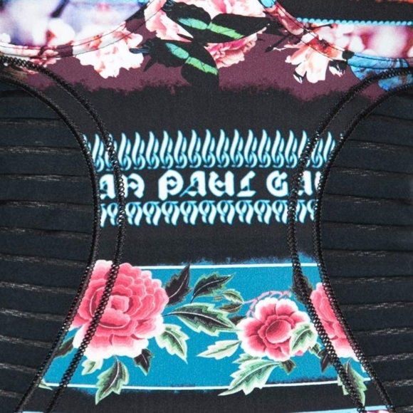 Jean Paul Gaultier Mixed-Print Paneled Bustier Dress Blue Multi (3) - Picture 8 of 12